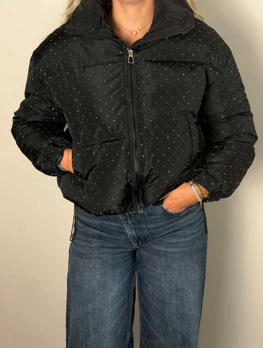 Zara Glitter puffer zwart