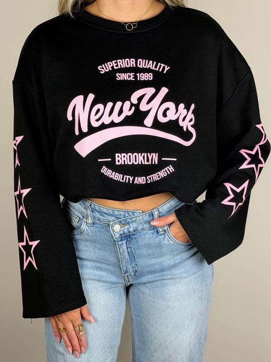 New York longsleeve zwart
