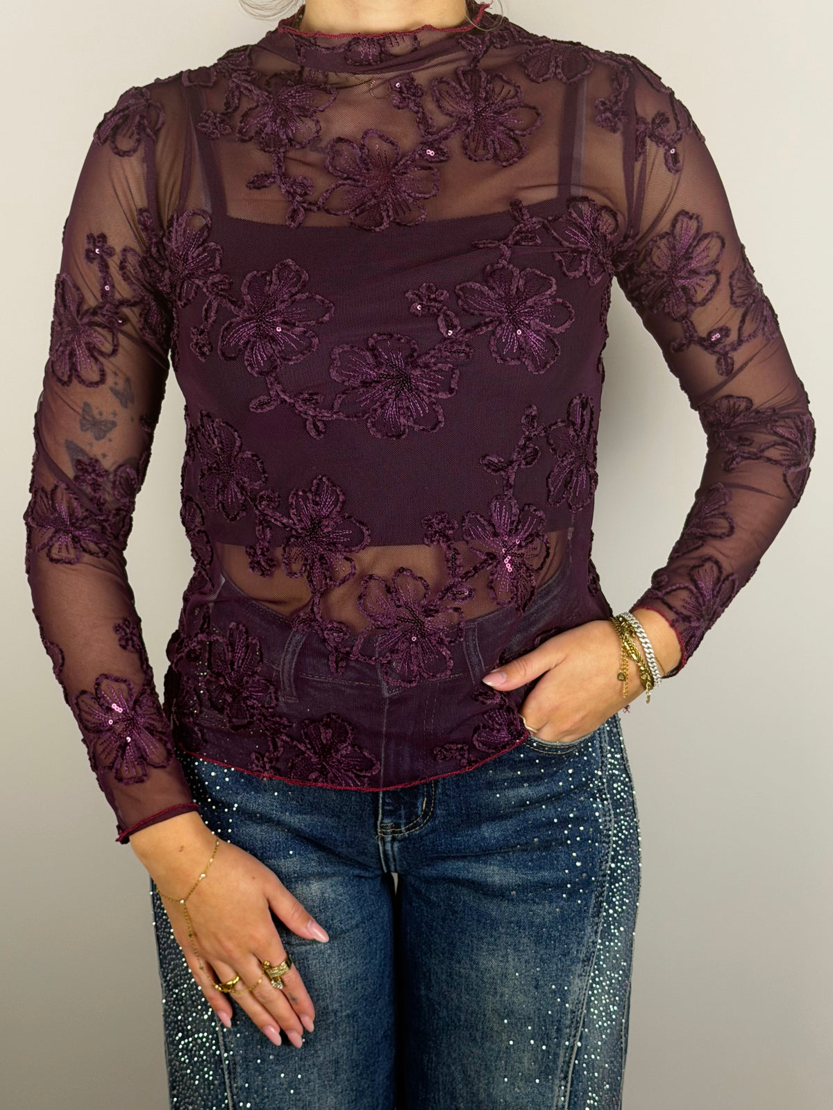Jacky top Bordeaux