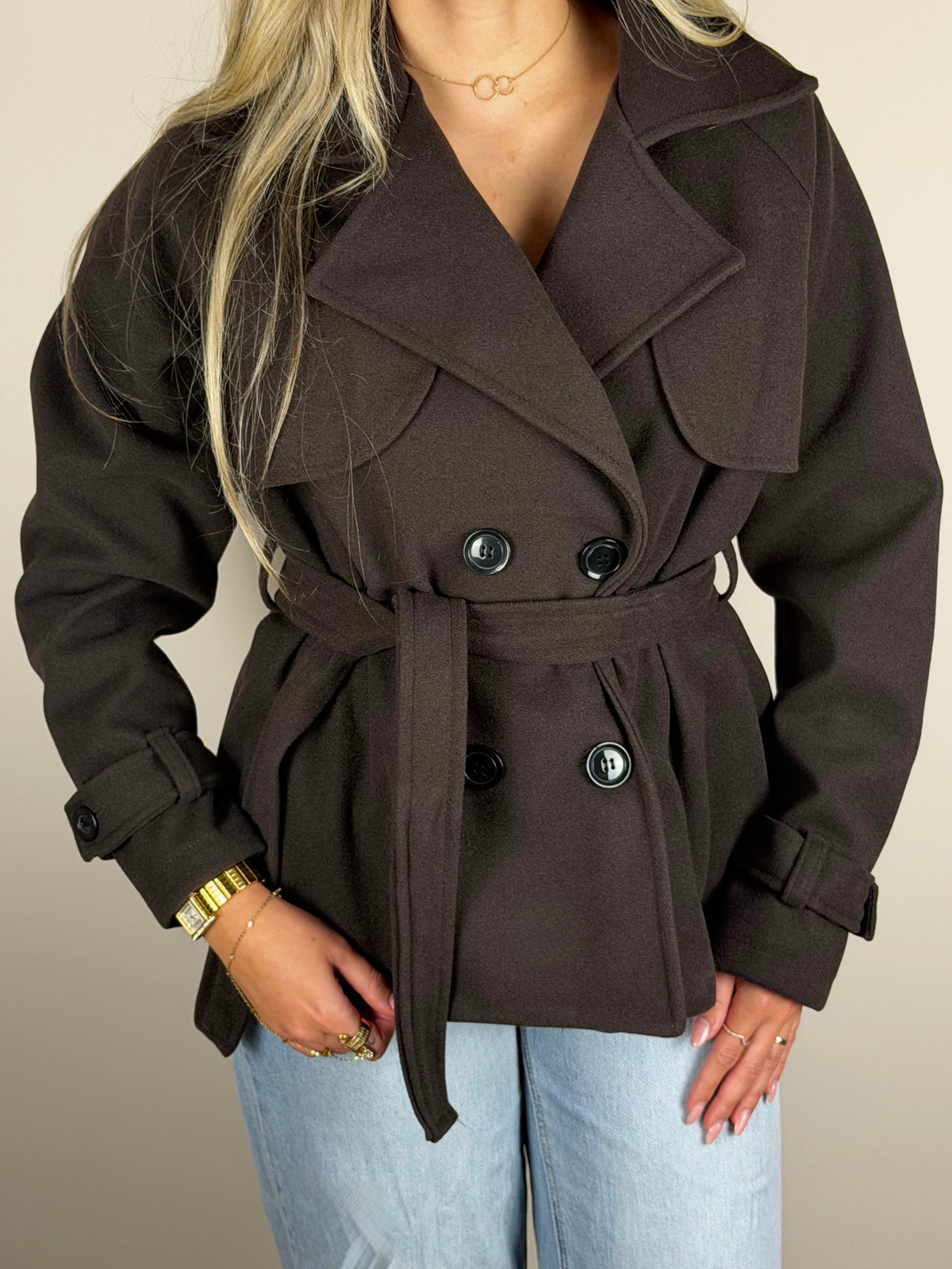 Emely trenchcoat bruin