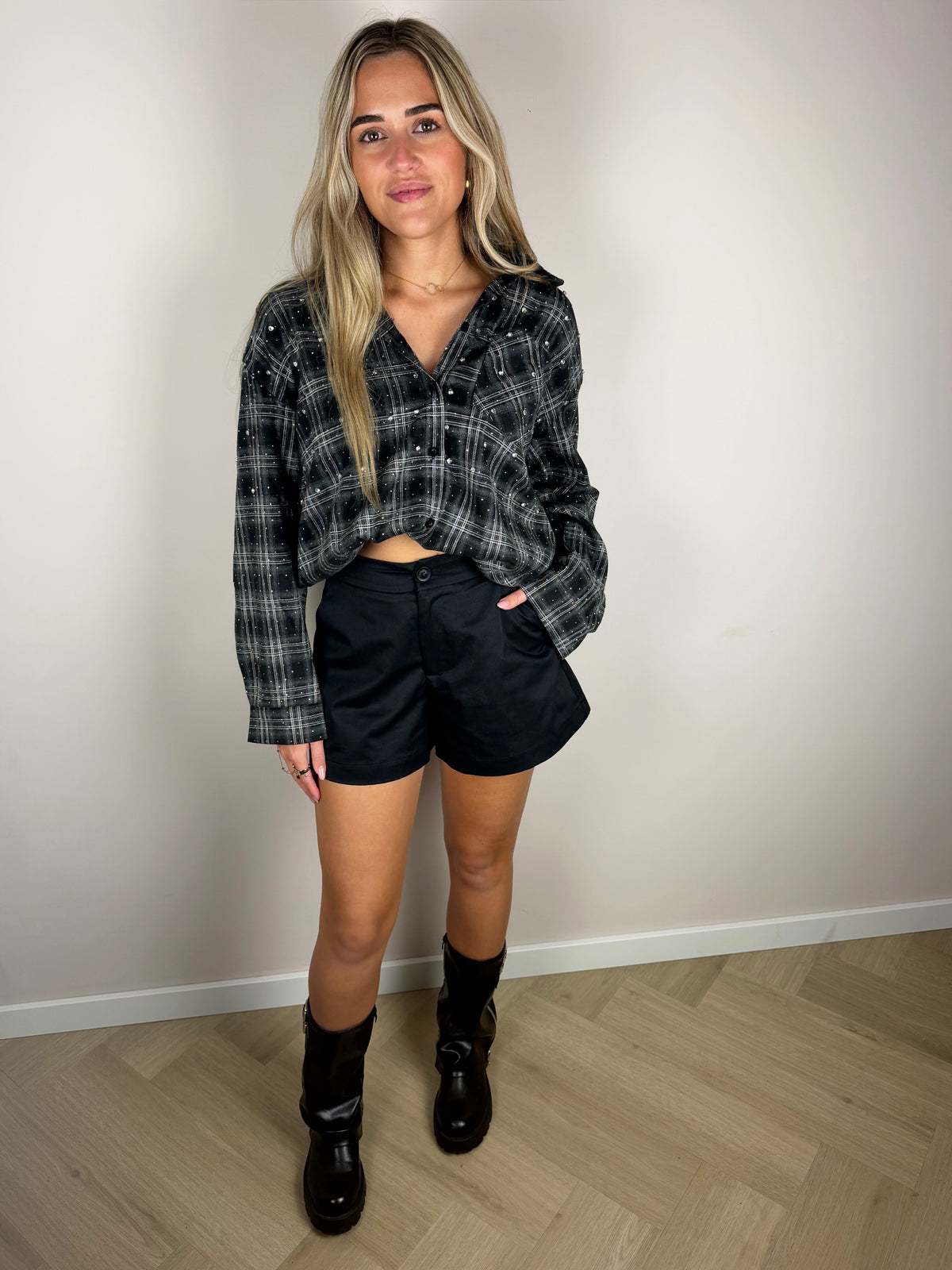 Glitter blouse zwart