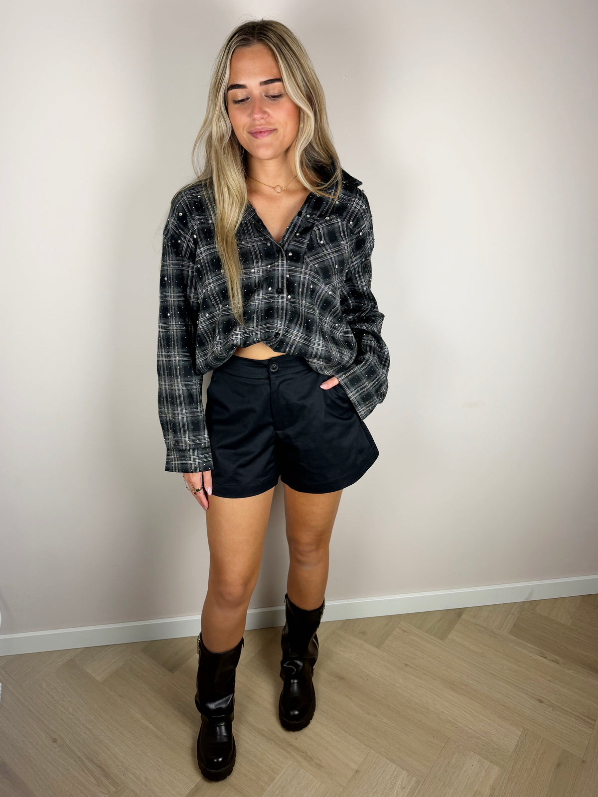 Glitter blouse zwart