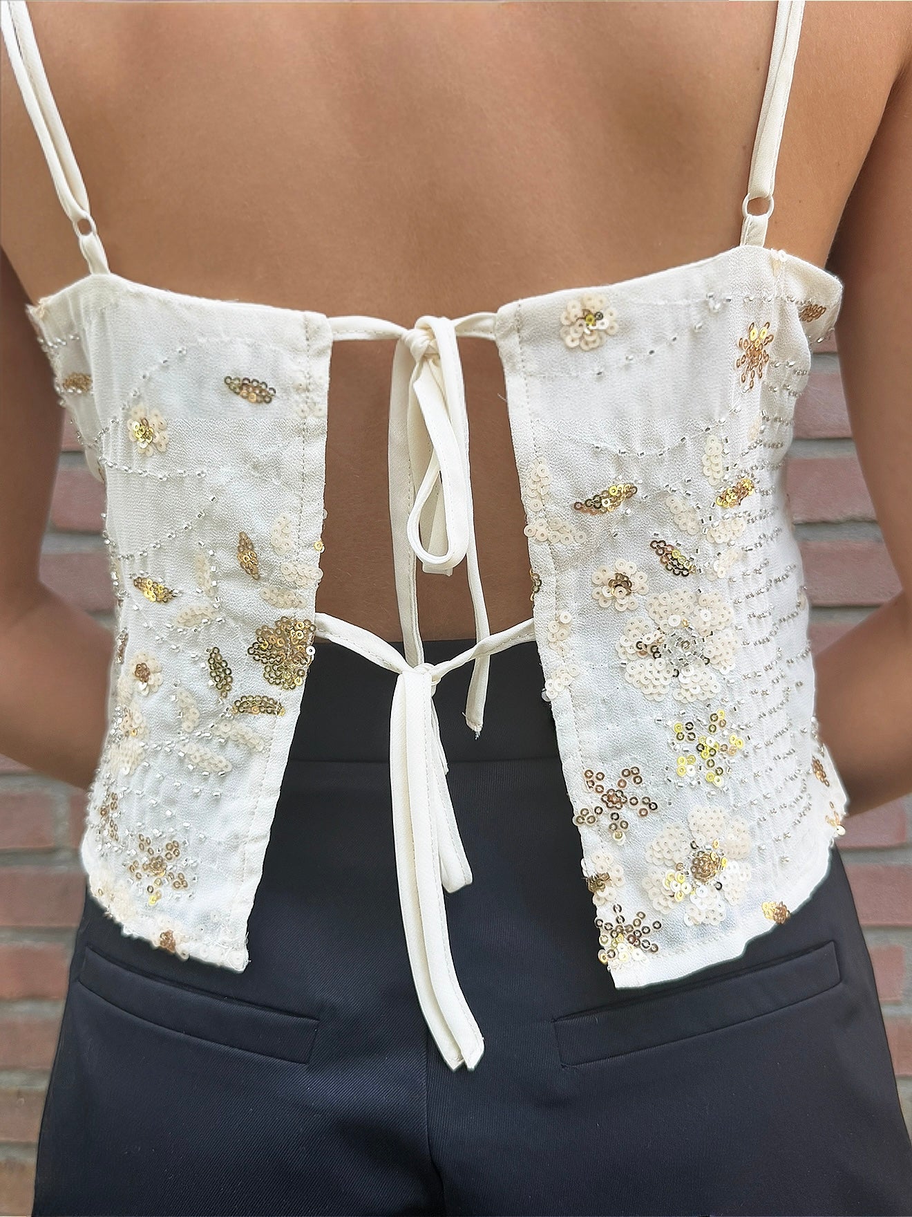 Mirthe pailletten top