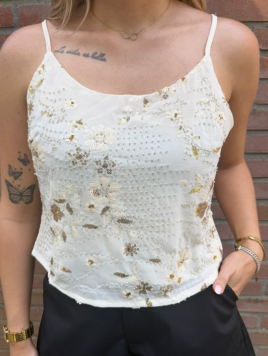 Mirthe pailletten top