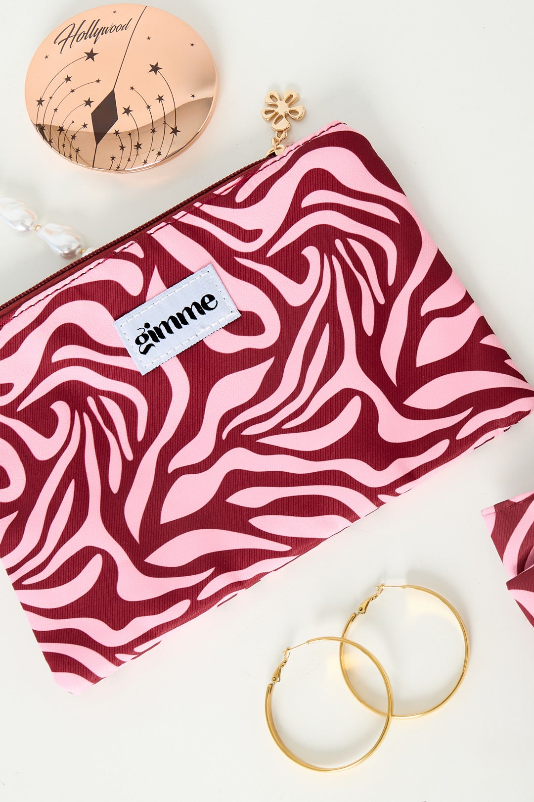 Make-up tas zebra roze