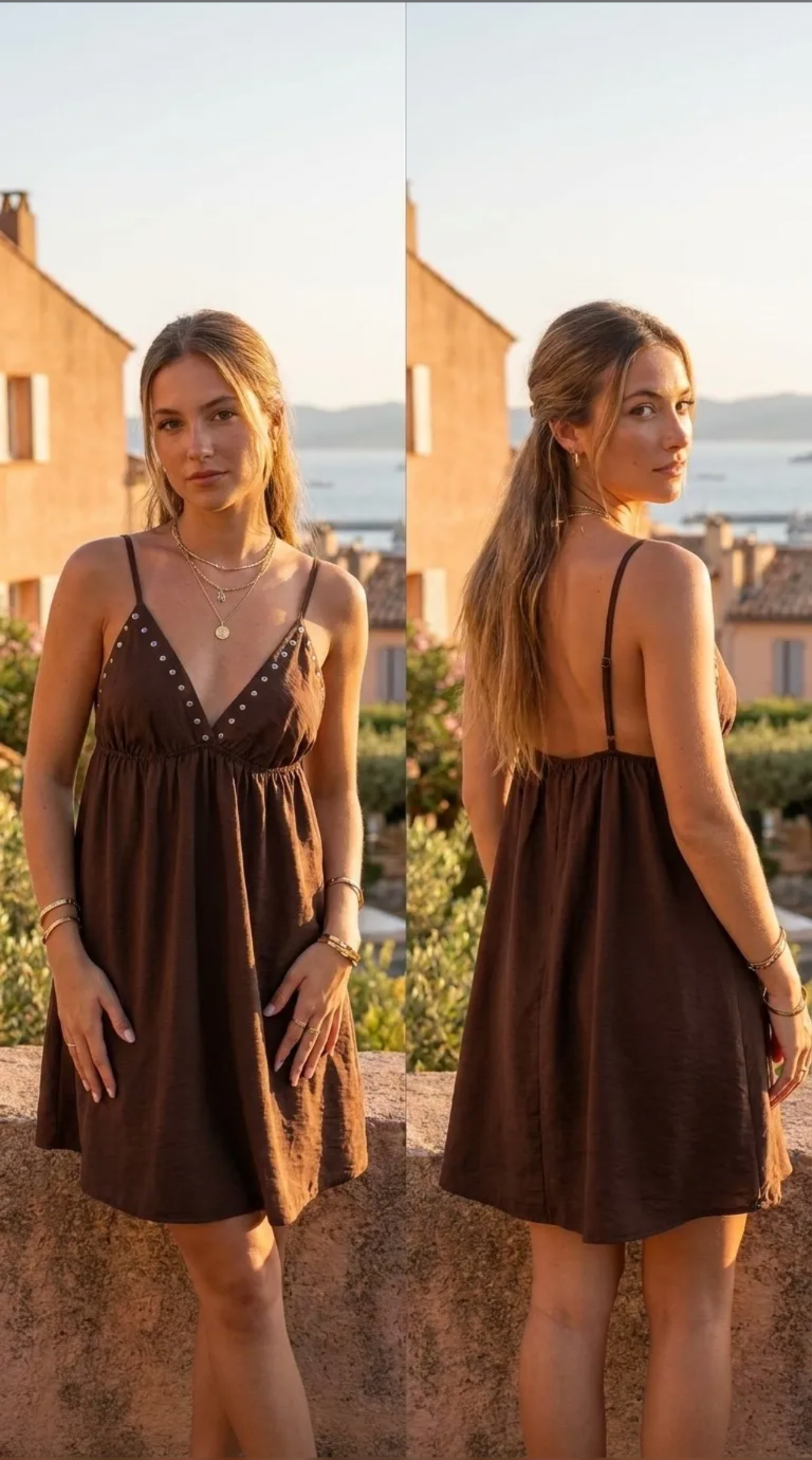 Malta jurk bruin