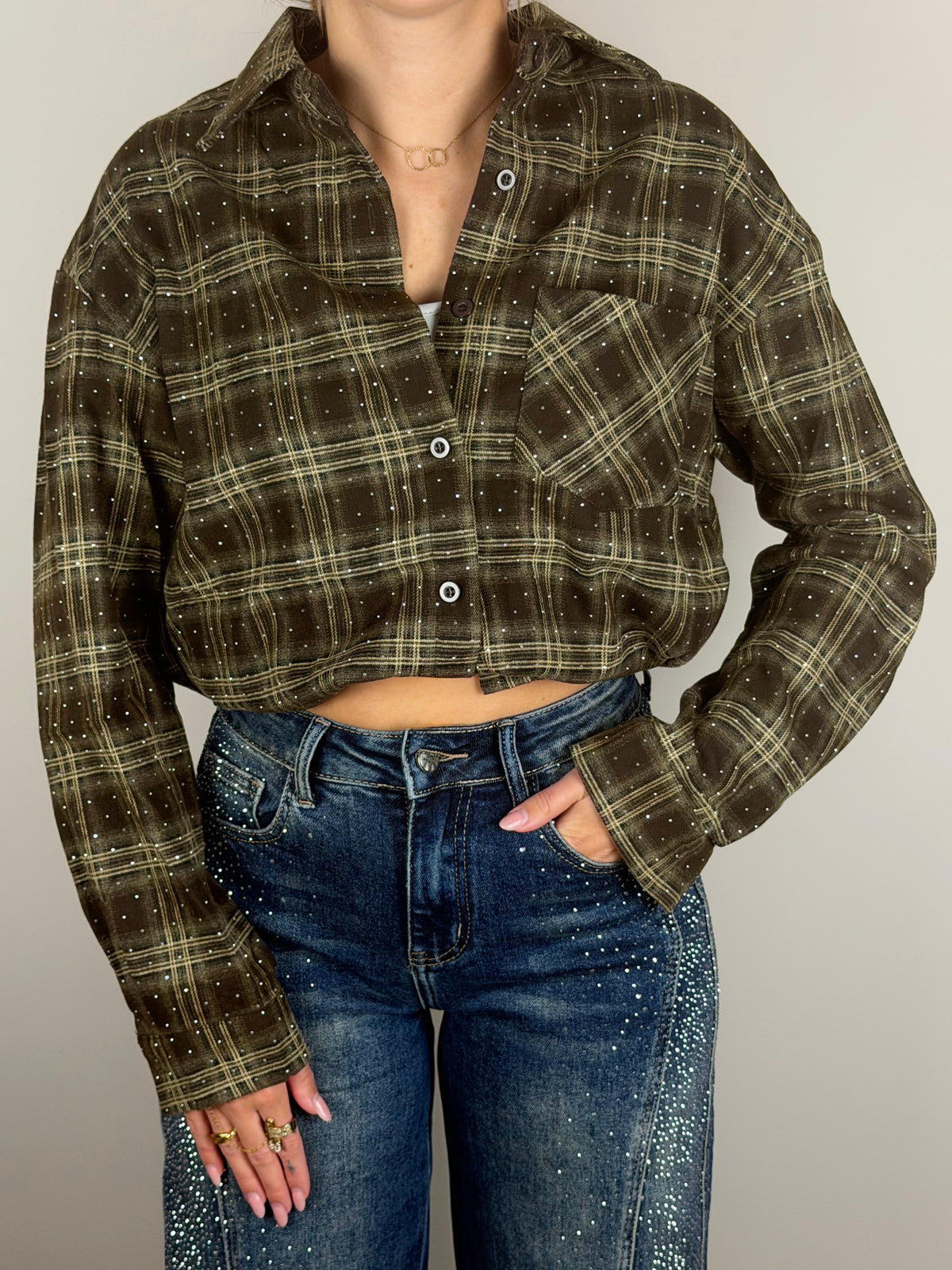 Glitter blouse ruit