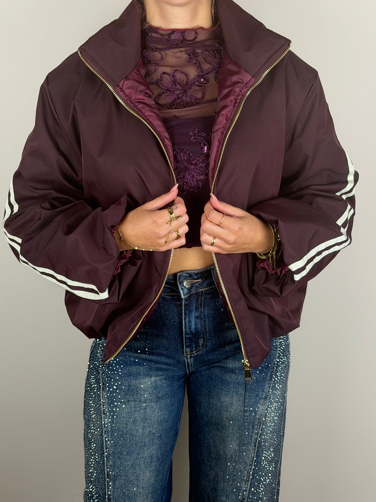Burgundy jas