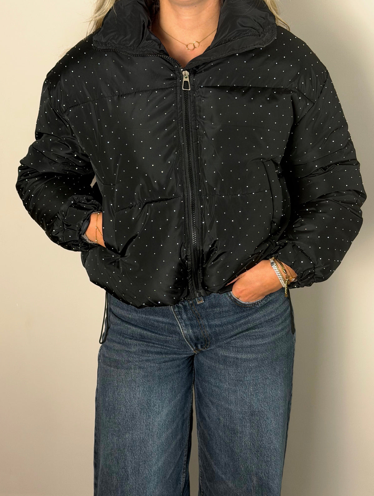 Zara Glitter puffer zwart