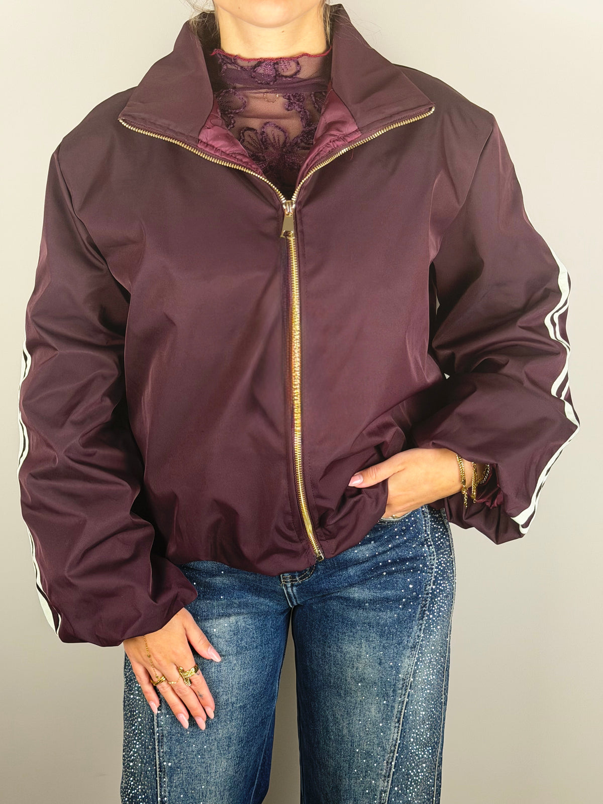 Burgundy jas